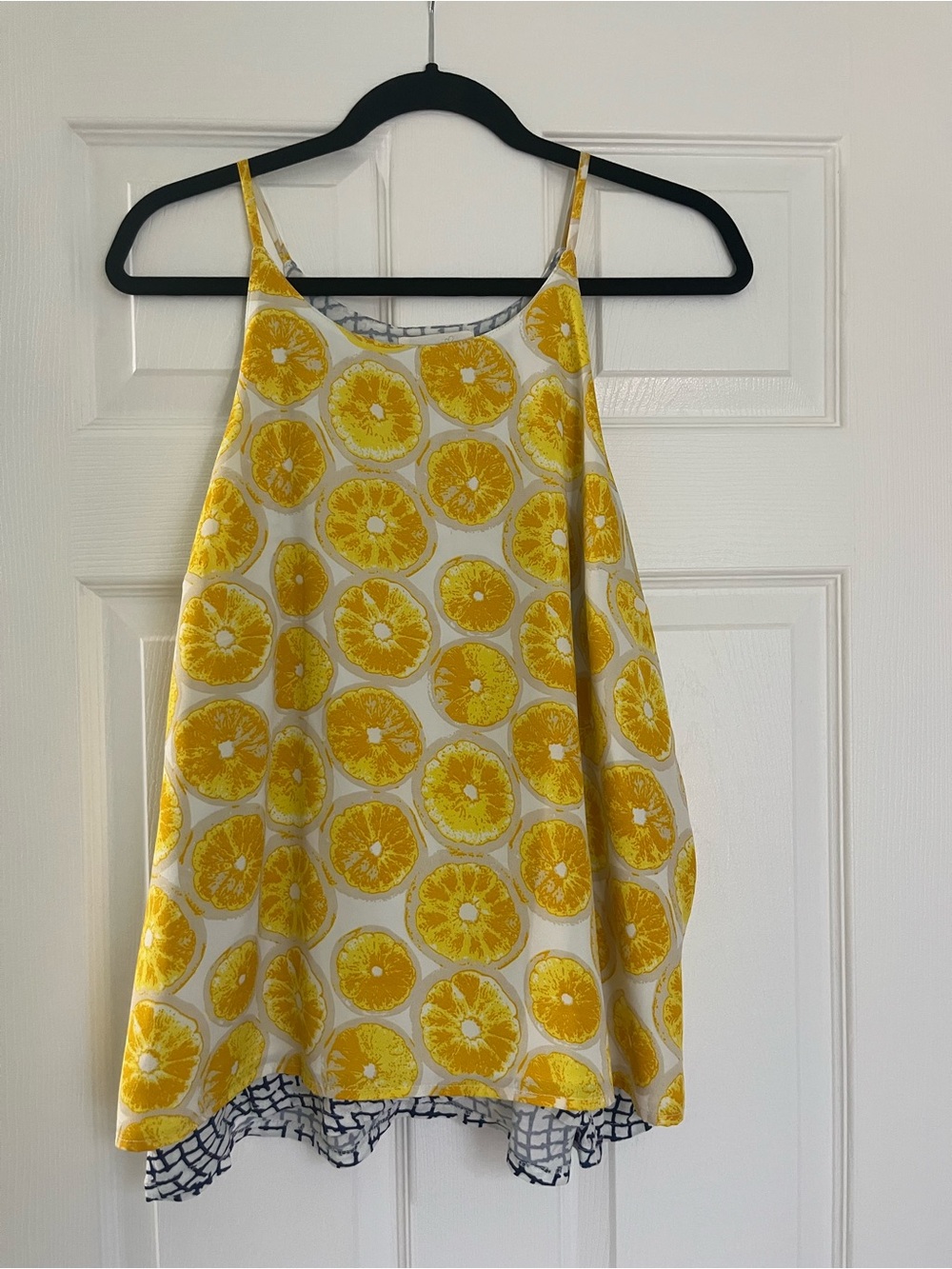 Sleeveless Yellow Citrus Print Tank Top